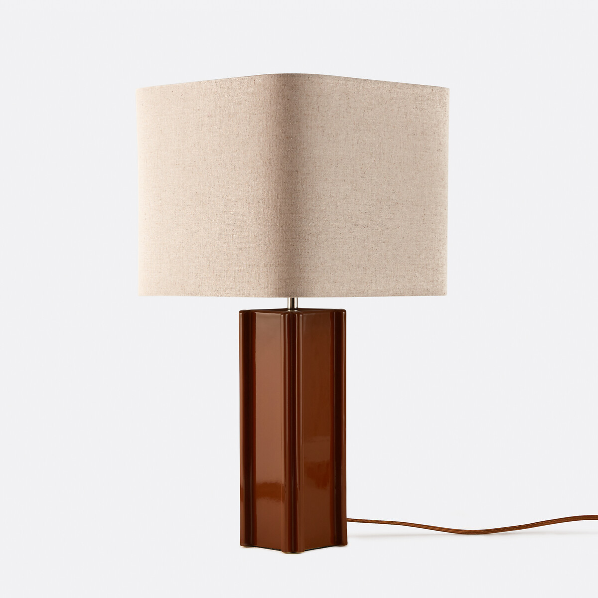 BIMO - Lampe à poser en céramique et lin