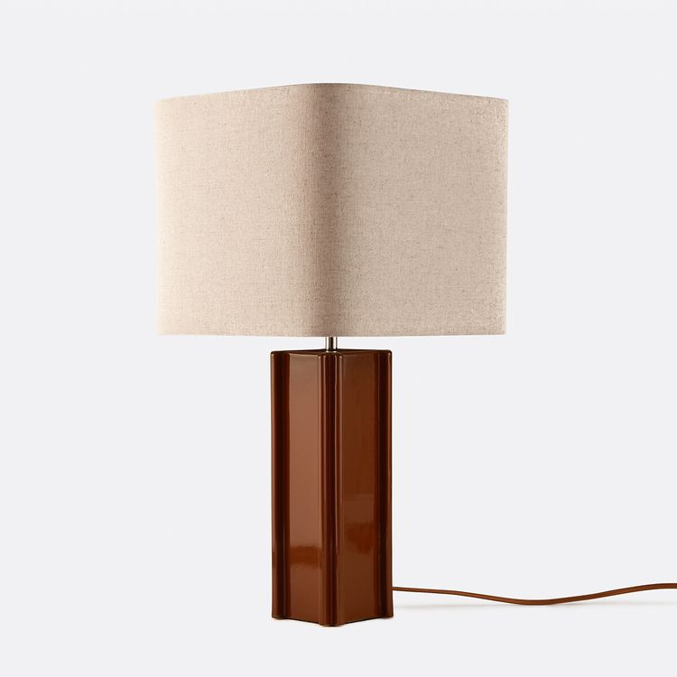 BIMO - Lampe à poser en céramique et lin