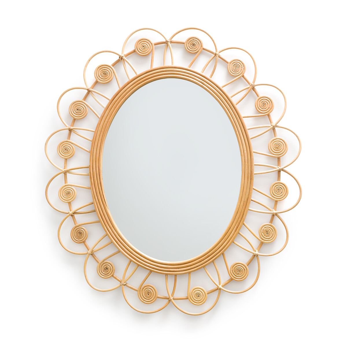 RAMZA - Miroir rotin forme fleur