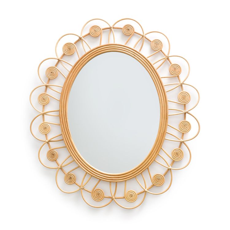 RAMZA - Miroir rotin forme fleur